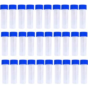Twdrer 50PCS 5ml Plastic Graduated Vial Tube with Screw Caps,Small Test Sample Bottles Tubes Container with Lid