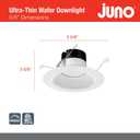 Juno E Series 5"/6" LED Ceiling Light, Baffle Trim Recessed Lighting with 5-in-1 Switchable White Color, 900 Lumens, Wet Rated LED Downlight, Dimmable, White