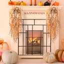 Artificial Fake Hanging Plants Flowers Basket for Outdoor Outside Porch Fall Decoration,2 Pack Faux Silk Long Vines UV Resistant Look Real for Home Patio Balcony Wall Yard Autumn Decor