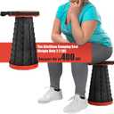 2PCS Upgraded Collapsible Stool Thickened Set, Portable Stool Folding Stools, Foldable Chair for Camping Fishing Hiking BBQ and Outdoor Activities - Max 400lbsRed