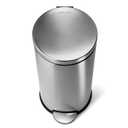 simplehuman Round Step Can, 30L / 8 Gallon Kitchen Trash Can, Iconic Round Shape, 150,000-Step Pedal, Lid Shox® Silent Close, Removable Inner Bucket, Brushed Stainless Steel