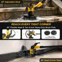 6" Brushless Cordless Power Spin Scrubber Compatible with DeWalt 20V Max (Tool Only), 2-Speed 350 RPM Electric Floor Scrubber with Water Hose Valve, 90° Adjustable Head for Deck, Patio & Driveway