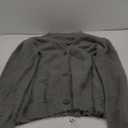 COZYPOIN Womens Fuzzy Mohair Cardigan Open Front Button Down V Neck Long Sleeve Sweater Slouchy Drop Shoulder Knit Coat (X-Large, Grey)