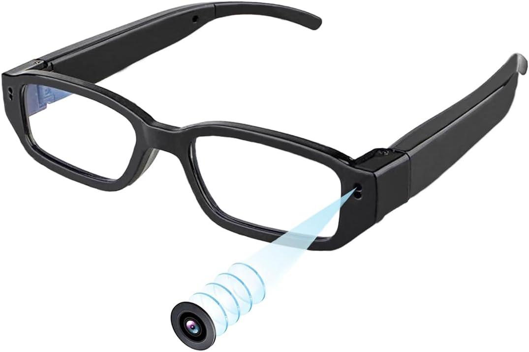 Smart Glasses with Camera, Video Recording and Photo Taking, Recording Glasses 1080P HD 32GB Memory Card Video Camera Glasses for Men Women Cycling Hiking Travel, No Bluetooth NO WiFi No App