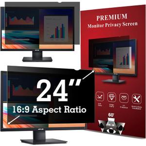 24 Inch Privacy Screen Filter for Computer Widescreen 16:9 Monitor - Privacy Shield,Anti-Glare and Anti-Blue light Protector