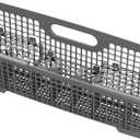 UPGRADED 8531233 WP8531233 Dishwasher Silverware Basket For Whirlpool Kenmore Kitchenaid Dishwasher Silverware Basket Replacement Kitchen Aid Dishwasher Utensil Basket Universal Holder Dishwasher Rack