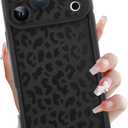 OOK Slim Leopard Case for iPhone 17 Pro 6.3inch, Black | Cute Aesthetic Cheetah Print,Camera Lens Protection,Silicone Slim Shockproof Protective Cover for Women Girls