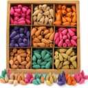 Kingrol 468 Pieces Backflow Incense Cones, Natural Fragrant Cones for Purification, Relaxation, Positivity, Yoga, Meditation - Sandalwood Rose Lavender Jasmine Ocean Cherry Mugwort Eaglewood Lily