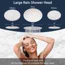 10 Inch Rain Shower Head with Handheld System, 24" Drill-free Slider Bar with Low 3-Way Diverter for Easy Reach, 4 Setting Handheld Spray with 5Ft Stainless Steel Hose - Chrome