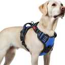 rabbitgoo Dog Harness for Large, No Pull Pet Harness with 3 Buckles, Adjustable Soft Padded Pooch Vest with Instant Control Handle, Easy Walking Reflective Pet Vest for Large Dogs, Blue, L
