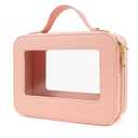 FFpaw Clear Makeup Bag, Travel Cosmetic Organizer Case Waterproof Skincare Toiletry Bag with Zipper Portable Make Up Pouch Compact Car Organizer Bag for Essentials