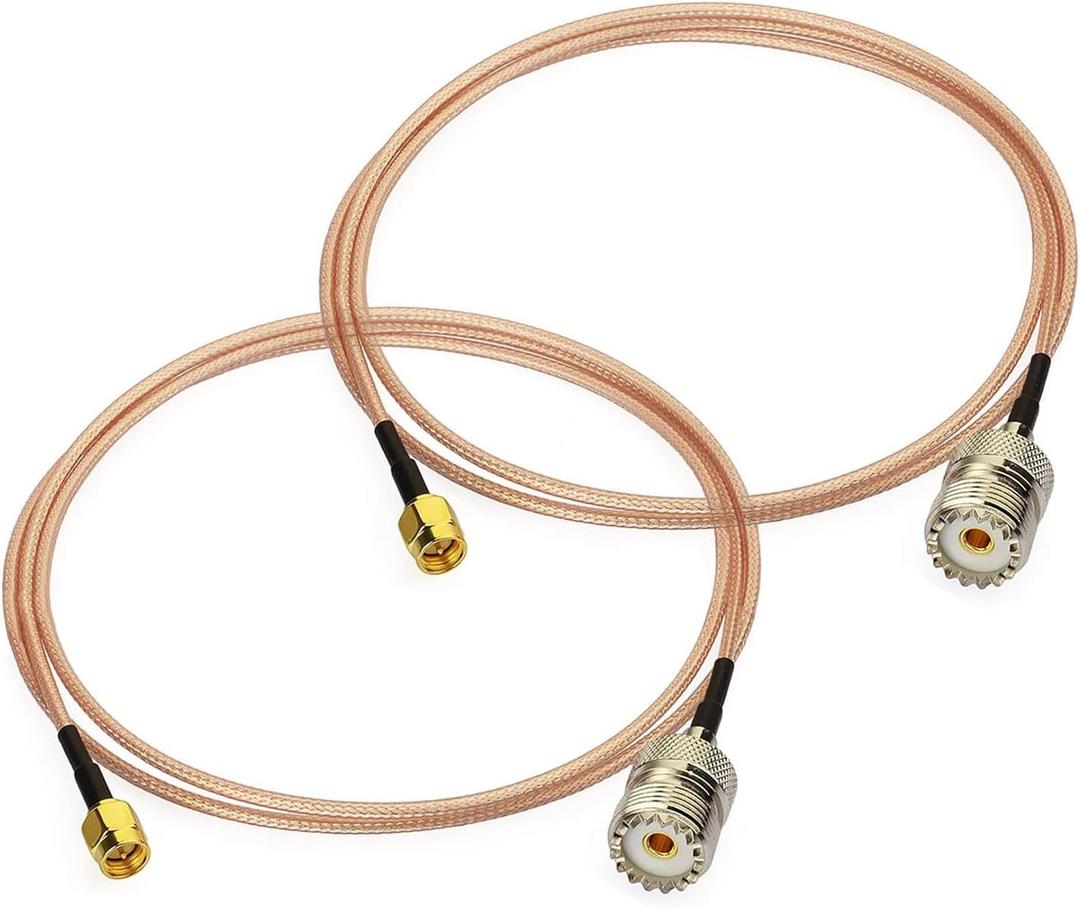 Superbat SMA to SO239 Adapter Pigtail SMA Male to UHF SO-239 Female Connectors RG316 Cable for Spectrum Analyzers SDR Dongle Handheld Antenna Radio VHF/UHF Transmitter 2pcs (60 inches)