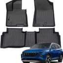 Auxko All Weather Floor Mats for 2025 2024-2022 Hyundai Tucson Gasoline TPE Liners Set Tucson Accessories All Season Guard Odorless Anti-Slip Floor Mats for 1st & 2nd Row