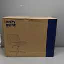 NEO CHAIR Criss Cross Chair No Wheels Armless Cross Legged Office Desk Wide Comfy Vanity Makeup Chair Adjustable Computer Task for Home Office Fabric (Beige)