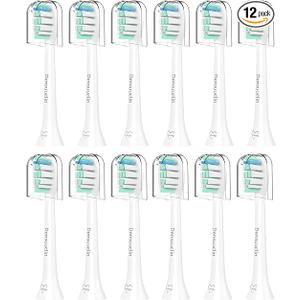 Densuuclin Toothbrush Replacement Heads for Philips Sonicare and More Clickon Handles 12 Pack White
