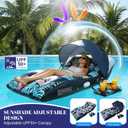Pool Floats Lounger with UPF50+ Canopy Adjustable, Inflatable Large Floating Chair Ergonomic Design, with Cup Holders, Perfect for Swimming Pool, Beach, Lake, Party