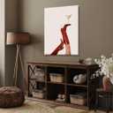 Funky Red Boot Martini Poster Trendy Cherry Girly Bottoms Up Wall Art Trendy Cocktail Posters Feminist Preppy Apartment Room Decor Y2k Aesthetic Home Bar Cart Speakeasy Pop Art 8x12inch Framed (8L" x 12W")