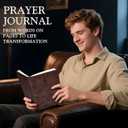 Leather Christian Bible Journal for Men, Prayer Journal for Scripture Study & Daily Devotional, Undated Church Notes Notebook, Jesus Religious Faith Gifts for Pastor, Graduation, Baptism, Brown