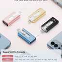 MFi Certified 256GB Flash Drive for iPhone iPad, Photo Stick for External Memory Storage, Easily Back Up and Save Photos Videos, 4 in 1 Memory Stick Thumb Drive for iPhone/iPad/Android/PC (Light Blue)