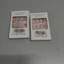 2 x Christmas Press on Nails Red Fake Nails with Red and White Cane Design Glitter French Tip Bow Fake Nail Short Almond False Nails Winter Xmas Full Cover Christmas Acrylic Nail for Women 24 Pcs (6)