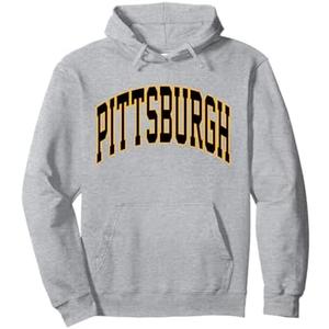 Retro Pittsburgh Throwback Classic Pittsburgh Black Gold Tee Pullover Hoodie, Size: M