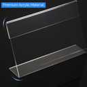 COMNICO 10 Pcs Clear Plastic Acrylic Sign Holder, 4 x 6 Inches Unbreakable Table Sign Holder L Shape Paper Menu Picture Photo Display Stand for Office Desktop School Store Restaurant