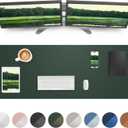 AFIING Leather Desk Pad Protector, Mouse Pad, Office Desk Mat, Non-Slip PU Leather Desk Blotter, Large Desk Mat, Waterproof Keyboard Mat for Office/Home/Decor (Dark Green, 48" x 17")