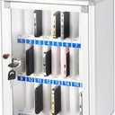 24 Slots Aluminum Alloy Pocket Chart Storage Cabinet for Cell Phones,Wall-Mounted with a Locked,Can be Carried by Hand (24 Slots)