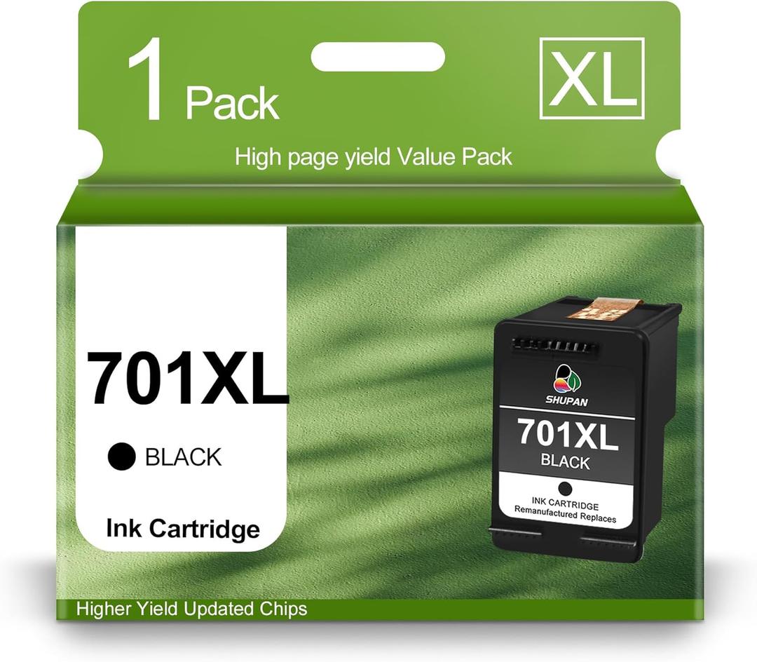 701XL Ink Cartridge Black Replacement for HP 701 701XL CC635A High Yield Ink Cartridge Work for FAX 640 650 2140 Printer (1 Black)