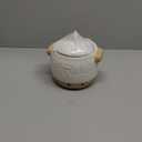 Garlic Keeper, 5.5" Ceramic Garlic Holder for Counter, Large Garlic Storage, Garlic Keeper with Lid to Keep Your Garlic(White)
