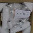 Q&S White Boho Beaded Chandeliers Flush Mount Ceiling Light,3-Lights Small Chandelier Light Fixture for Bedroom,Kitchen,Dining Room,Living Room,Stairway Gazebo