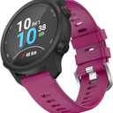 OVERSTEP Compatible with Garmin Venu 2 Plus, Venu SQ Band, 20mm Wrist Strap Quick Release Waterproof Soft Silicone Bands for Vivoactive 3 Music, Vivomove Hr, Forerunner 645/245 Music Smartwatch (Wine Red)