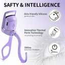 Heated Eyelash Curler, Fast 5s Heat up, 24 Hours Long Lasting, Rechargeable Electric Lash Curler, Temperature Control, Safe Anti-Burn Eye Lash Curler, Quick Natural Curling Lashes (Purple-1)