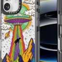 for iPhone 17 Case Cute - Durable Shockproof 6.6 ft Drop Impact Phone Case - Funny UFO Design (6.3") Black