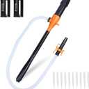 Portable Transfer Pump Battery Operated Electric Siphon Pump for Gas Fuel Diesel Transfer 3.5GPM Flow Oil Extractor - Ideal Gasoline Transfer Pump Easy to Use Hand Fuel Pump, JM-CYB04 (Extension Hose, Orange)