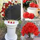 IPOPU 100 Pcs Artificial Flowers Roses Flower Heads Coral Red Foam Fake Roses for DIY Craft Wedding Centerpieces Arrangements Party Baby Shower Cake Decor Home Decorations (Red, Stemless)