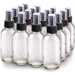 Wedama Spray Bottle, 4 oz Fine Mist Glass Spray Bottles, Little Refillable Liquid Containers for Watering Flowers Cleaning (13 Pack, Clear)
