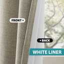 SimpleHome Natural Taupe Linen Curtains for Bedroom,100% Blackout Faux Linen Textured Curtains for Living Room with White Liner Grommet Beige 84 Inch Long 2 Panels, 52"W x 84"L