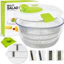 Salad Spinner Large,Vegetables Fruits Wash Bowl, Lettuce Spinner with 4 Blades Slicer,Salad Dryer for Washing