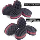 5 Pcs Curl Brush Set - Magic Twist Brush, Sponge Hair Pick for Men and Women (Blend) (Red)