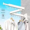 ZdwCyl Clothes Drying Rack,Laundry Drying Rack Wall Mount, Wall Mounted Clothes Rack,Retractable,Collapsible(Tri-Fold),Drying Rack Clothing,can Fold Upward & Left & Right,Space Saver, White Color