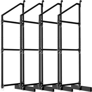 Heavy Duty Shipping Container Shelving Bracket Kit (4-Pack) - 3-Tier Hanging Shelving Rack (19" D x 62" H), Universal Cargo Container Brackets
