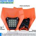 Dirt Bike Headlight,LED Enduro Pit Bike Light Kit Universal For Most Dirt Pit Bike Motorcycle EXC SXF Orange
