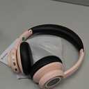 Wireless Headsets with Microphone, Ultra Lightweight& 50+ Playtime, Wireless Headset for Cell Phones, On Ear Bluetooth Headphone Fit for PC/Call Center/Computer/Laptop/Teams - Light Pink