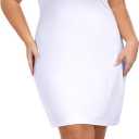 VintageClothing Womens Plus Size Tank Top Dress Soft Slip Under Dress Wide Straps Lingerie Nightgown (White, XXL)