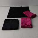 GIGIZAZA Pillow Covers 20x20 Set of 4,Black Hot Pink Velvet Soft Pillow Covers Decorative Square Modern Pillows Cushion Cases for Living Room