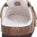 KIDMI Women's Fur Lined Suede Clogs Fuzzy Cork Footbed Mules Slip On Winter Potato Shoes, 40