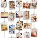 SF SOONEAT Picture Frames Collage Wall Decor, Hanging Photo Display Multiple Family Tree Polaroid Celebration of Life Decorations with String, Blackboard, 30 Clips