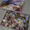 LI-LOVE Jigsaw Puzzles for Adults 500 Pieces Thick Sturdy Cardboard Santorini Greece 500 Piece Puzzle Precise Interlocking Family Game Age 14+