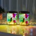 2 x Solar Lights Outdoor Waterproof 2 Pack Hummingbird Lamps Garden Decor | Hanging Solar Lanterns Gifts for Women Mom Grandma Metal Solar Decoration Outside for Yard Patio Backyard Porch Pathway